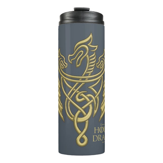 Bouteilles Isothermes HOUSE of the Dragon | Golden Filigree Dragon Crest (Devant)