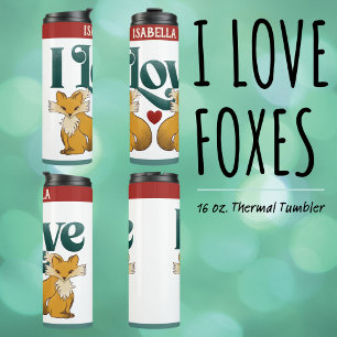 Bouteilles Isothermes I Love Foxes Cute Heart Water Bottle