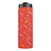 Icône de la foudre Flash et motif doodle