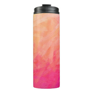 Bouteilles Isothermes Illustration Abstraite de Brus de soie rose et jau
