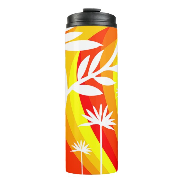 Bouteilles Isothermes Illustration botanique orange et blanc  (Devant)