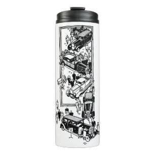 Bouteilles Isothermes illustration d'art de personnes de la décennie 192