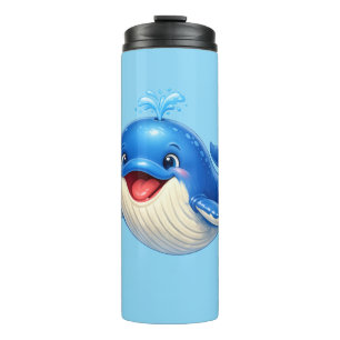 Bouteilles Isothermes Illustration de baleine mignonne aux grands yeux A