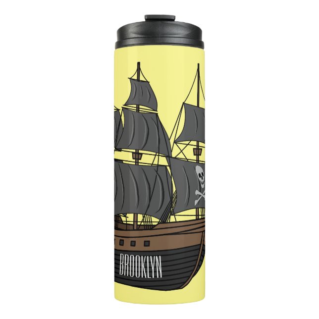 Bouteilles Isothermes Illustration de bateau pirate (Devant)