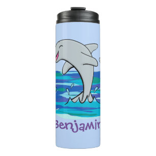 Bouteilles Isothermes Illustration de dauphins heureux adorables
