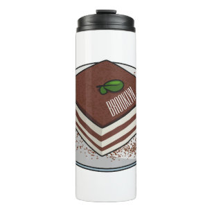Bouteilles Isothermes Illustration de gâteau de Tiramisu