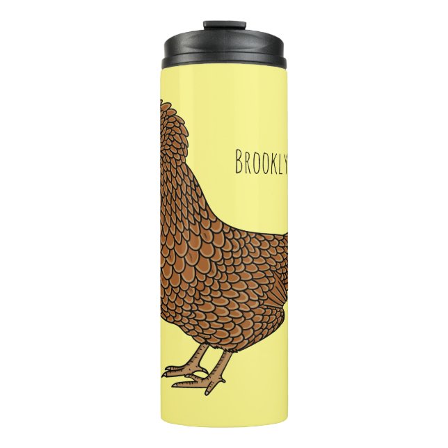 Bouteilles Isothermes Illustration de poulet à la polis chamois (Devant)