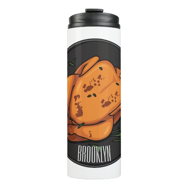 Bouteilles Isothermes Illustration de poulet rôti (Devant)