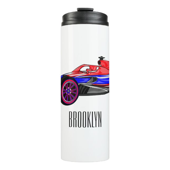 Bouteilles Isothermes Illustration de voiture de course professionnelle (Devant)