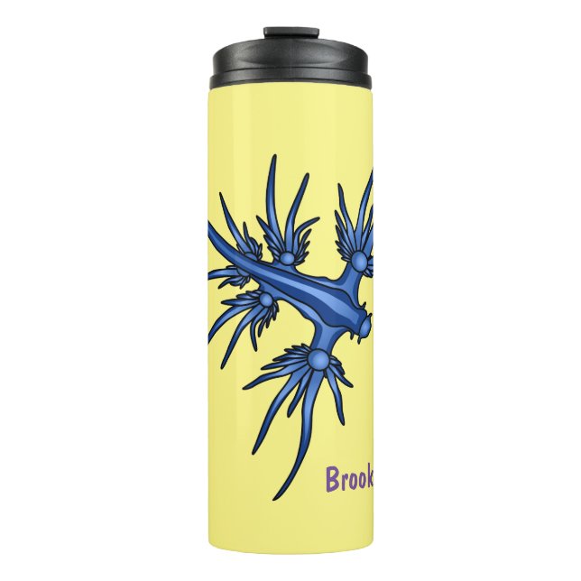 Bouteilles Isothermes Illustration du dragon bleu des limaces de mer (Devant)
