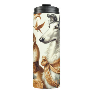 Bouteilles Isothermes Illustration vintage de Chien de Borzoi