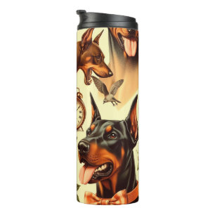 Bouteilles Isothermes Illustration vintage Doberman sans fil