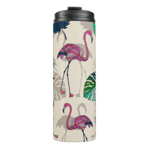 Bouteilles Isothermes Imaginaire tropical : Motif feuille Flamant rose