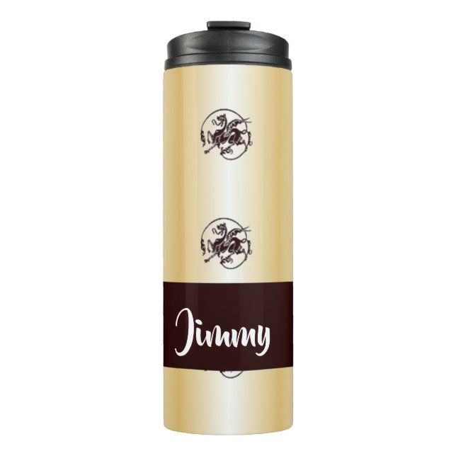 Bouteilles Isothermes Impression de dragons sur texture (Devant)