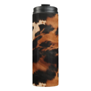 Bouteilles Isothermes Imprimé faux vache marron noir crème