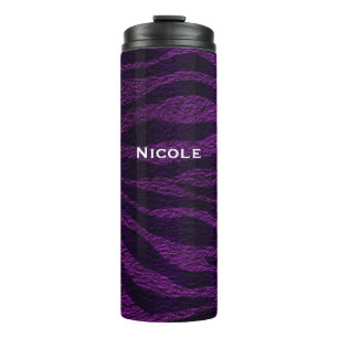 Bouteilles Isothermes Imprimé zèbre noir et violet chic et glamour