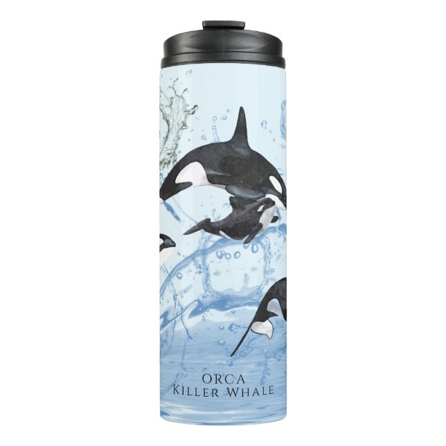 Bouteilles Isothermes Incroyable Orques d'aquarelle noire et blanche (Devant)