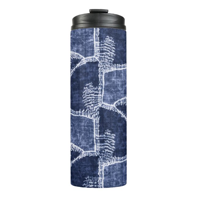 Bouteilles Isothermes Indigo Patchwork : Texturé Checked Elegance (Devant)