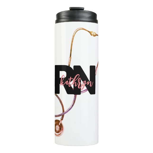 Bouteilles Isothermes Infirmière inscrite personnalisée RN Monogramme ro (Devant)