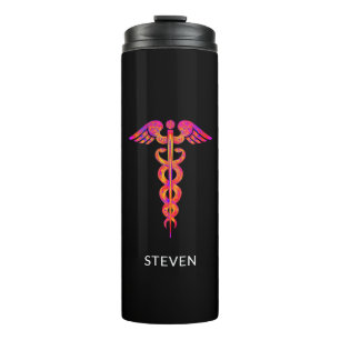 Bouteilles Isothermes Infirmière mâle Caduceus Médicale Colorful Nom noi