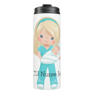 Bouteilles Isothermes Infirmière NICU personnalisée tenant Noël bébé