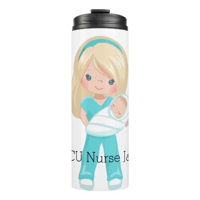 Bouteilles Isothermes Infirmière NICU personnalisée tenant Noël bébé (Devant)