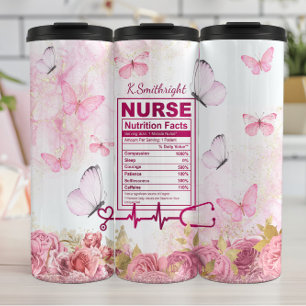 Bouteilles Isothermes Infirmière Nutrition Facts Papillon Floral