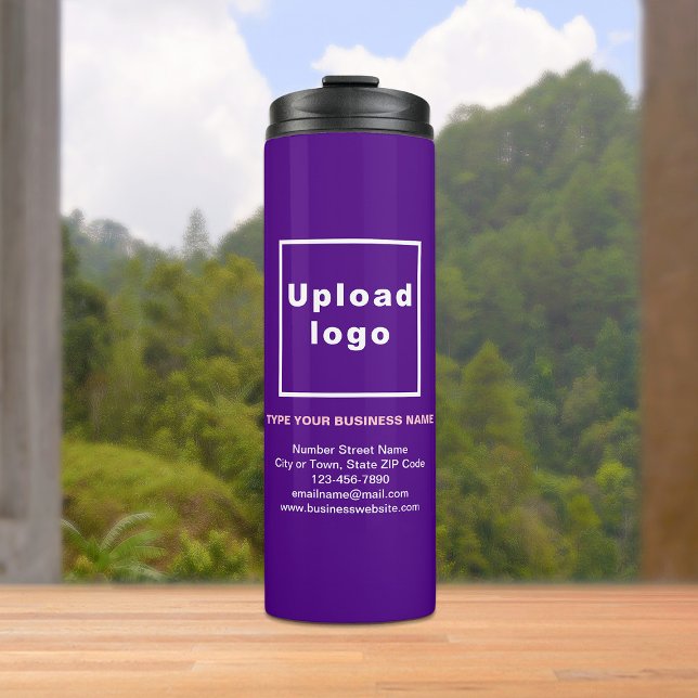 Bouteilles Isothermes Information d'affaires Paruline thermique violet (Build brand name awareness. Your business brand on purple thermal tumbler.)