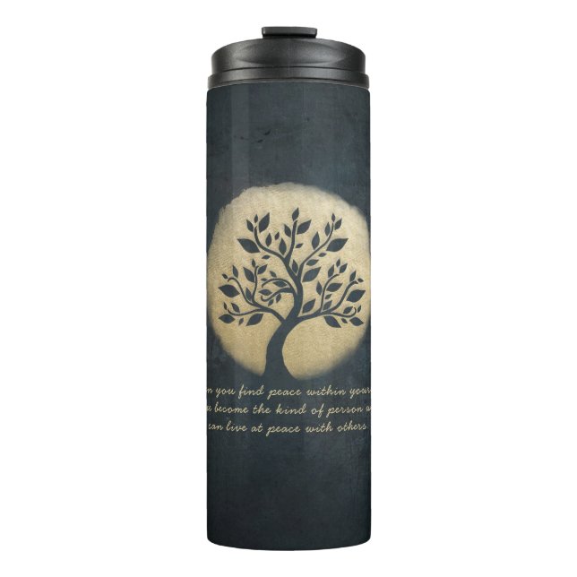 Bouteilles Isothermes Instructeur de méditation Yoga Black Gold Tree Cit (Devant)