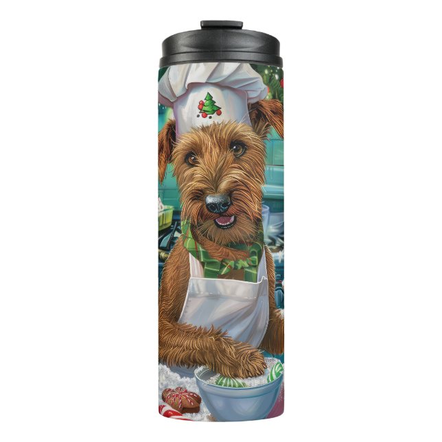 Bouteilles Isothermes Irish Terrier Gâteau de vacances : Noël festif (Devant)