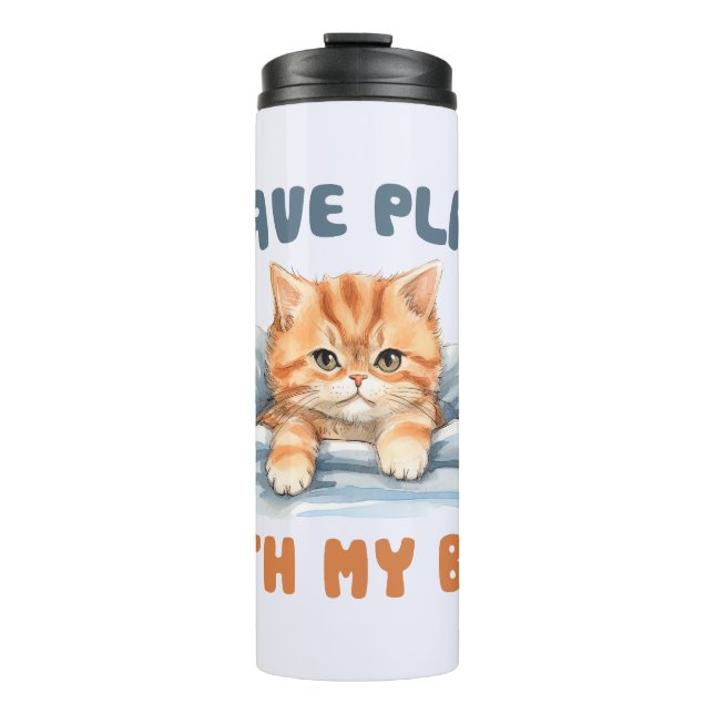 Bouteilles Isothermes J'ai des plans avec mon lit - Cosy Orange Chat (Devant)