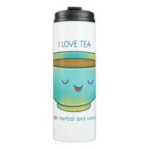 Bouteilles Isothermes J'aime le thé à la fois aux herbes et verbalement