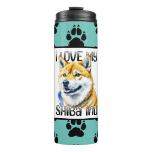 Bouteilles Isothermes J'Aime Mon Shiba Inu   Propriétaire de chien