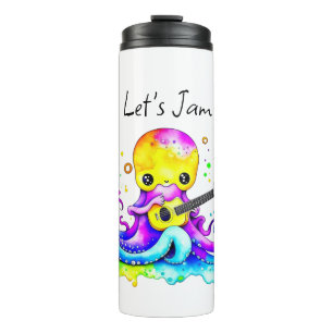 Bouteilles Isothermes Jam   Octopus Jouer Guitare Acoustique