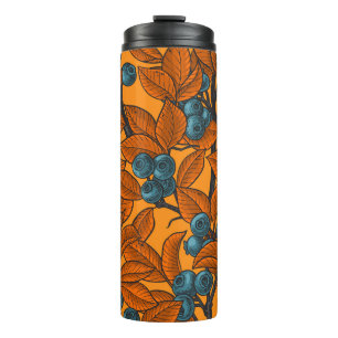 Bouteilles Isothermes Jardin aux bleuets, bleu et orange