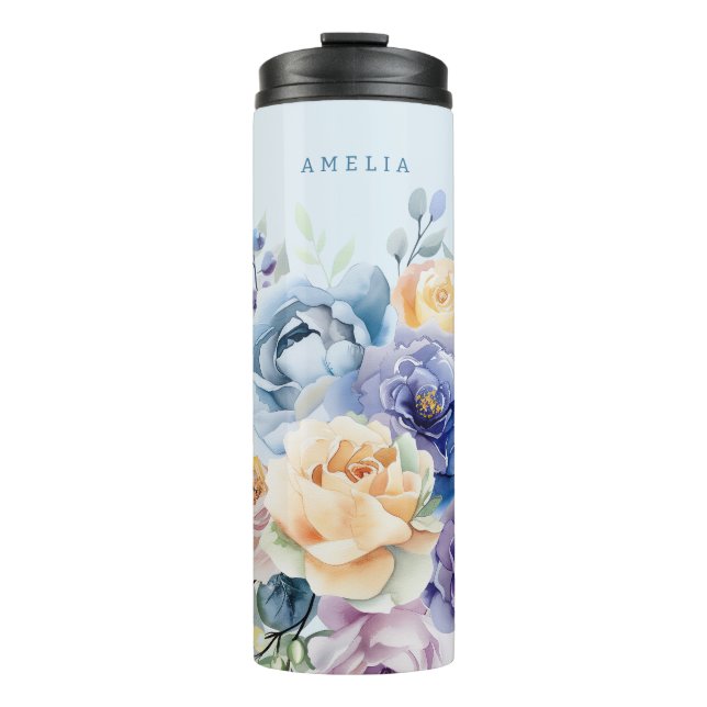 Bouteilles Isothermes Jardin Floral bleu français (Devant)