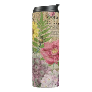 Bouteilles Isothermes Jardin Floral de Nid d'Oiseau Art Papillon Fleur