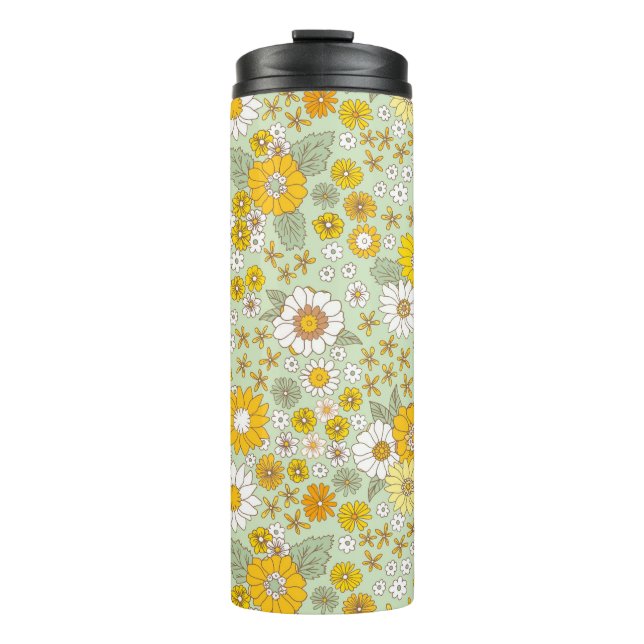 Bouteilles Isothermes Jardin Floral Jaune Motif (Devant)