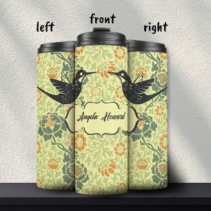 Bouteilles Isothermes Jaune Art Nouveau Floral Girl Grunge Hummingbird