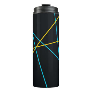 Bouteilles Isothermes Jaune, Bleu, cool, tendance, urbain, lignes modern