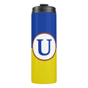 Bouteilles Isothermes Je suis avec l'Ukraine drapeau bleu jaune monogram