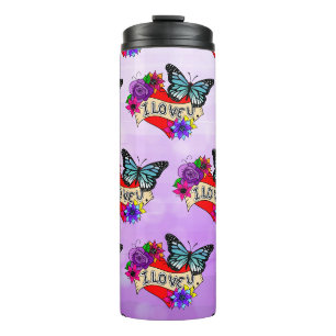 Bouteilles Isothermes Je T'Aime   Saint Valentin Coeur et Rose