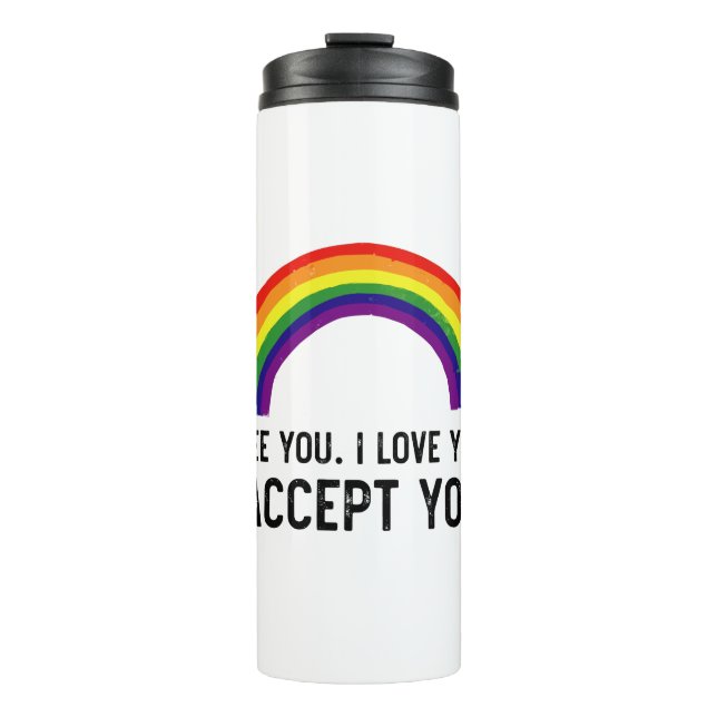 Bouteilles Isothermes Je Vois Je T'Aime Je T'Accepte Gay pride LGBT Shir (Devant)