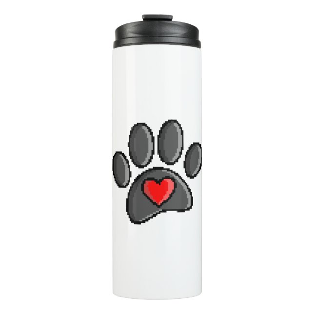 Bouteilles Isothermes Jeu vidéo Retro 80s 8 bits Pixel Art Chien Paw (Devant)