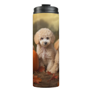 Bouteilles Isothermes Joie d'automne chiot caniche citrouille