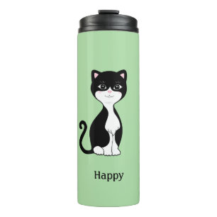 Bouteilles Isothermes Joli chat smoking heureux sur fond vert clair