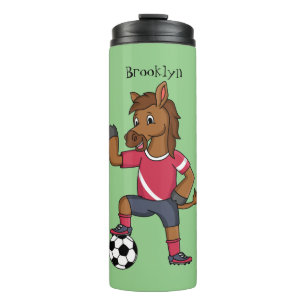 Bouteilles Isothermes Joli cheval drôle jouant dessin de football