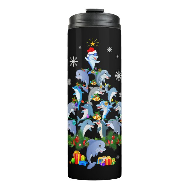 Bouteilles Isothermes Joli dauphin de Noël Animal de compagnie Dolphin L (Devant)