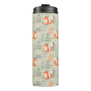 Bouteilles Isothermes Joli Doodle Fox Forest Motif de bois