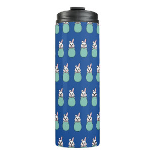 Bouteilles Isothermes Joli lapin blanc tenant Motif d'oeufs de Pâques